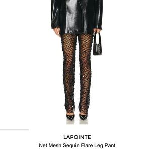 LAPOINTE Net Mesh Sequin Flare Leg Pants